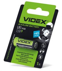 Батарейки LR1, Videx, щелочная, 1 шт, Blister - Картинка 1