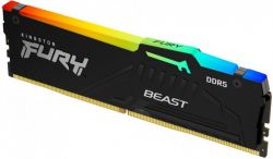  32Gb DDR5, 4800 MHz, Kingston Fury Beast RGB, Black, 38-38-38, 1.1V,   (KF548C38BBA-32)