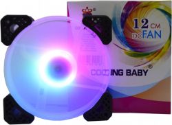  120 mm Cooling Baby 12025RGB12 frameless 120x120x25 HB, 22,5,12V,1200 /, 3-pin+4-pin(Molex) 3D RGB -  4
