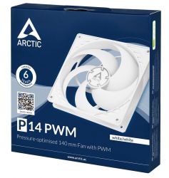  140 , Arctic P14 PWM, White, 14014027 , PWM, 200-1700 /, 4-pin,   (ACFAN00222A) -  4