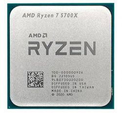  AMD (AM4) Ryzen 7 5700X, Tray, 8x3.4 GHz (Turbo Boost 4.6 GHz), L3 32Mb, Zen 3, 7 nm, TDP 65W,   (100-000000926) -  1