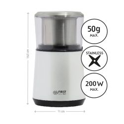 Кофемолка First FA-5486-2-WI, White, 200W, 4 лезвия, съёмный контейнер, 1 скорость - Картинка 2