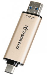 USB 3.2 / Type-C Flash Drive 256Gb Transcend JetFlash 930C, Gold/Black (TS256GJF930C)