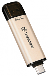 USB 3.2 / Type-C Flash Drive 256Gb Transcend JetFlash 930C, Gold/Black (TS256GJF930C) -  2