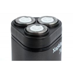 Електробритва Харків Х-7101, Black, 7W, роторна, сухе гоління, 3 головки для гоління, плаваюча конструкція ножів одинарне лезо, живлення від мережі, тример для скронь, механічна кнопка включення - Картинка 4
