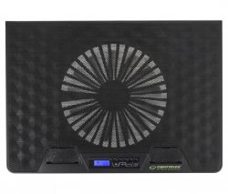 Подставка для ноутбука до 17" Esperanza "Alize", Black, 1x18 см вентилятор (21 dB, 600-800 rpm), 6 скоростей, 7 режимов RGB подсветки, ЖК экран, 2xUSB, 400x288x36 мм (EGC101) - Картинка 2