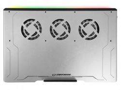 Подставка для ноутбука до 17" Esperanza "Boreas", Grey, 3x8 см вентиляторы (20-26 dB, 2200-2500 rpm), 8 режимов RGB подсветки, 2xUSB, 420x270x30 мм (EGC108) - Картинка 2