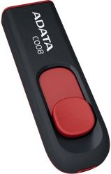 USB Flash Drive 8Gb ADATA C008, Black/Red (AC008-8G-RKD) -  1