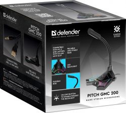 ̳ Defender Pitch GMC 200, Black, 3.5 /USB ( ),  , LED ,  , 1.5  (64620) -  6