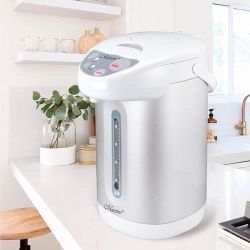 Термопот Maestro MR-084 White/Silver, 750W, 4,5л, функция повторного кипячения, режим поддержания температуры, способы подачи воды: электрический насос воздушный насос датчик прикосновения на носике защита от перегрева, корпус вращается на 360° - Картинка 2