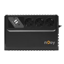    nJoy Renton 650 USB Black, 650VA, 360W, -, AVR, 3xSchuko -  3