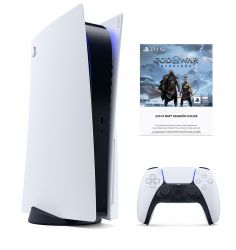 Игровая приставка Sony PlayStation 5, White, з Blu-ray приводом + God of War: Ragnarok (код активации в PS Store)