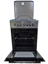 Плита комбінована Castle CPG-60X, Steel, варильна поверхня з духовкою, поворотні перемикачі, 4 газові конфорки, електрична духовка, емальована решітка, верхній та нижній тін, конвекція, газконтроль, автопідпал, металева кришка, 86.5x60x60 см - Картинка 4