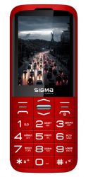   Sigma mobile Comfort 50 Grace, Red, "", 2 Mini-SIM,  2.8"  (320x240), , 6261D,  microSD (max 32GB), FM-, , BT, Cam 0.3Mp, 1700 mAh