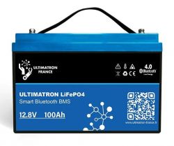    12 100A Ultimatron UBL-12-100S, LiFePO4 Lithium Battery 12.8V 100Ah With Bluetooth And Smart BMS Integrated