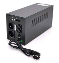  Qoltec QLT1200 (720W) LD, AVR, 3st, 2xSCHUKO socket, 2x12V7.5Ah, metal Case -  2