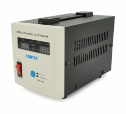 Стабилизатор Conter SVR-500VA/375W однофазный, напольного монтажа, LED дисплей, DC150-270V, AC230±8%, 2*Shuko, релейный
