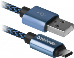  USB - USB Type-C 1  Defender USB09-03PROT, Blue, 2 (87817)
