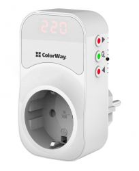   ColorWay DS1, White, 1  (220  / 50 ),  16 A / 3520 ,   150-210   230-280 ,  LED  (CW-VR16-01D)