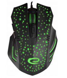 Мышь Esperanza MX212 "Galaxy", Black/Green, USB Type-C, оптическая, 2400 dpi, 6 кнопок, зеленая подсветка, 1.2 м (EGM212) - Картинка 2