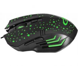 Мышь Esperanza MX212 "Galaxy", Black/Green, USB Type-C, оптическая, 2400 dpi, 6 кнопок, зеленая подсветка, 1.2 м (EGM212) - Картинка 3