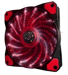 120 , Frime "Iris", Black, 12012025 , Red LED  (15 LED), 1100 /, 23.4 (), 3-pin + MOLEX,  , Bulk (FLF-HB120R15) -  1