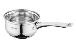 Ківш Ardesto Gemini Gourmet AR1910GSS, Steel, 1л, 14см, з кришкою, нержавіюча сталь, можна мити в посудомийній машині, підходить для використання з усіма типами плит - Картинка 2