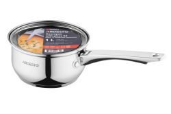 Ківш Ardesto Gemini Gourmet AR1910GSS, Steel, 1л, 14см, з кришкою, нержавіюча сталь, можна мити в посудомийній машині, підходить для використання з усіма типами плит - Картинка 4