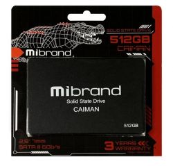 SSD  Mibrand Caiman 512Gb SATA3 2.5" 3D TLC (MI2.5SSD/CA512GBST) -  2