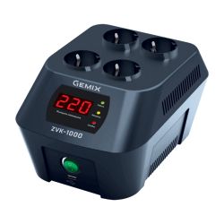 Стабилизатор Gemix ZVK-1000 1000VA (700 Вт), вход. напряжение 140-260В, исх напряжение 220В + - 6,8% 50 Гц, цифровые индикаторы