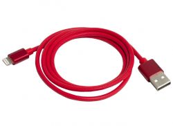  USB - Lightning 1  Patron, Red, 2.4A (PN-LIGHT-1M-R) -  1