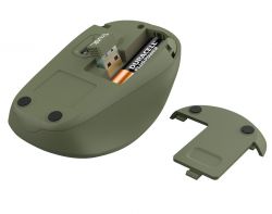 Миша бездротова Trust Yvi+ Silent, Green, USB, оптична, 800/1600 dpi, 4 кнопки, гніздо для зберігання приймача USB, 1xAA (24552) - Картинка 4