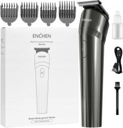 Триммер Xiaomi Enchen Beardo, Black, для бороды/усов, 4 насадки, работа от аккумулятора/сети, индикатор зарядки - Картинка 2