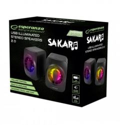  2.0 Esperanza "Sakar", Black, 3.5 , 2 x 2.5 ,  , LED ,    USB, 1.2  (EGS104) -  2