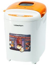 Хлебопечь Liberton LBM-6301 White/Orange 550W, макс.вес выпечки 0,7/0.9kg, 11 программ, дисплей, обзорное окно, поддержка температуры, отсрочка старта