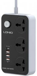 Գ  2  LDNIO SC3412, 3  + 4 USB, 2 ,  30,75 , Black, Box -  4