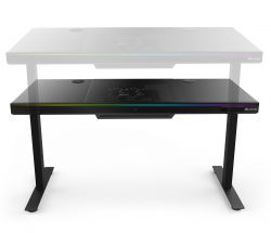 ������������ ���� ALmordor E140G Black, Gaming Desk, EATX / ATX / Micro ATX, CPU - 135 �� / VGA - 370 ��, 2xUSB 3.0, 1xType-C, 2in1 audio, RGB-���������, PD Fast Charge, ������������ ������� (Qi), ��������, ���������� ������, ����� - �������� 2