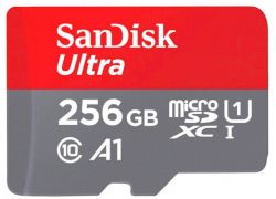   microSDXC, 256Gb, Class10 UHS-I Ultra A1, SanDisk (SDSQUAC-256G-GN6MN) -  3