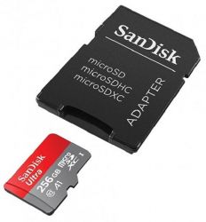   microSDXC, 256Gb, Class10 UHS-I Ultra A1, SanDisk, SD  (SDSQUAC-256G-GN6MA) -  2