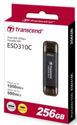 SSD  Transcend ESD310C 256Gb Black USB 3.2 / USB Type-C (TS256GESD310C) -  3