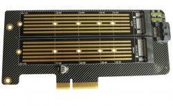 - Dynamode, PCI-E 4x,  1 x SSD M.2 ( M, NVMe) + 1 x SSD M.2 ( B, SATA3) (PCI-Ex4- 2xM.2 M&B-key) -  1