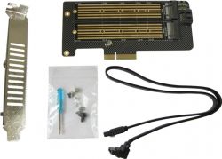 - Dynamode, PCI-E 4x,  1 x SSD M.2 ( M, NVMe) + 1 x SSD M.2 ( B, SATA3) (PCI-Ex4- 2xM.2 M&B-key) -  2