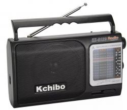  Kchibo KK-8120, FM/AM/SW , i: TFcard, USB, Black, Box -  1