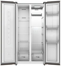 Холодильник Side by side Edler ED-400SF, Silver, No frost, общий объем 400L, полезный объем 232L/168L, дисплей, электронное управление, LED освещение, суперзаморозка, режим "отпуск", А+, 171.2x83.6x61см - Картинка 2