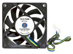  70 , Cooling Baby, Black, 707015 , 600-3000 /,  24.3 , 12V / 0.15A, 4-pin PWM (7015 PWM)