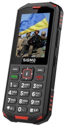   Sigma mobile X-treme PA68, Black/Red, 2 Nano-SIM, 2.4" (240x320), microSD (max 32Gb), Cam 0,3 Mp, GPS, no Wi-Fi, BT, FM, MP3, Li-Ion 2500mAh -  3