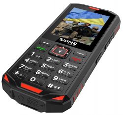   Sigma mobile X-treme PA68, Black/Red, 2 Nano-SIM, 2.4" (240x320), microSD (max 32Gb), Cam 0,3Mp, no GPS, no Wi-Fi, BT, FM, MP3, Li-Ion 2500mAh -  5