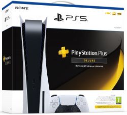   Sony PlayStation 5, White,  Blu-ray  +  PlayStation Plus "DELUXE"  24  -  2