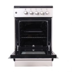 Плита газова PRIME Technics PSG 54002 B, Black/Grey, поворотні перемикачі, 4 газові конфорки, решітка металева емальована, підсвітка духовки, термометр, 50x60x85см - Картинка 3