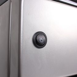Плита газова PRIME Technics PSG 54002 B, Black/Grey, поворотні перемикачі, 4 газові конфорки, решітка металева емальована, підсвітка духовки, термометр, 50x60x85см - Картинка 5